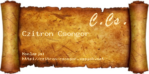 Czitron Csongor névjegykártya